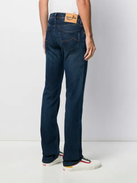 JACOB COHEN EMBROIDERED LOGO JEANS