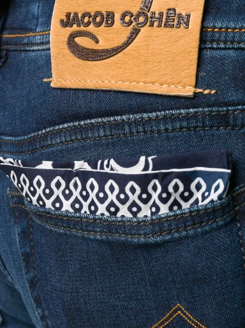 JACOB COHEN EMBROIDERED LOGO JEANS