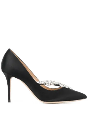 Manolo Blahnik Campari 105mm pointed-toe Pumps | Black | FARFETCH