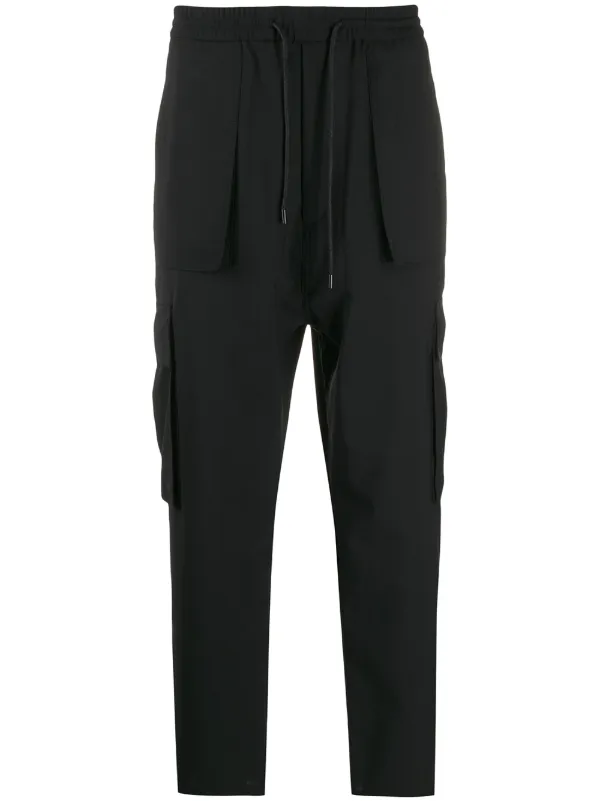 black cargo tracksuit bottoms