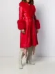Saks Potts belted A-line shearling coat