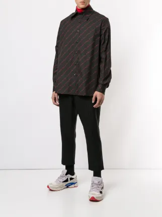 Ted Loose LS Shirt Dry Onyx Diagonal Signature Pattern展示图