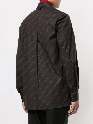 Ted Loose LS Shirt Dry Onyx Diagonal Signature Pattern展示图