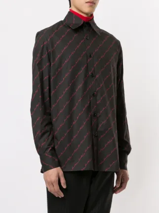 Ted Loose LS Shirt Dry Onyx Diagonal Signature Pattern展示图