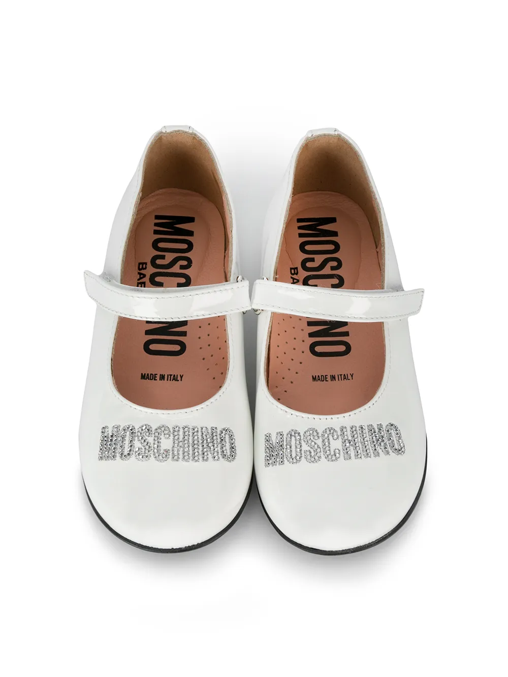 фото Moschino kids балетки с декорированным логотипом