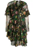 MSGM floral print ruffled dress - Black