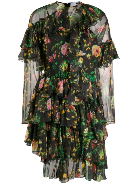 MSGM floral print ruffled dress