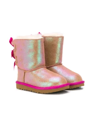 iridescent snow boots
