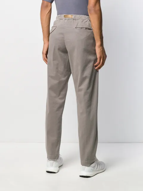 White Sand Belted Straight Leg Trousers | Farfetch.com