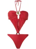 Amir Slama cut out halterneck swimsuit - Red
