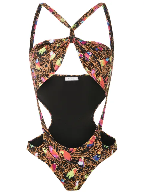 Amir Slama cut out printed swimsuit
