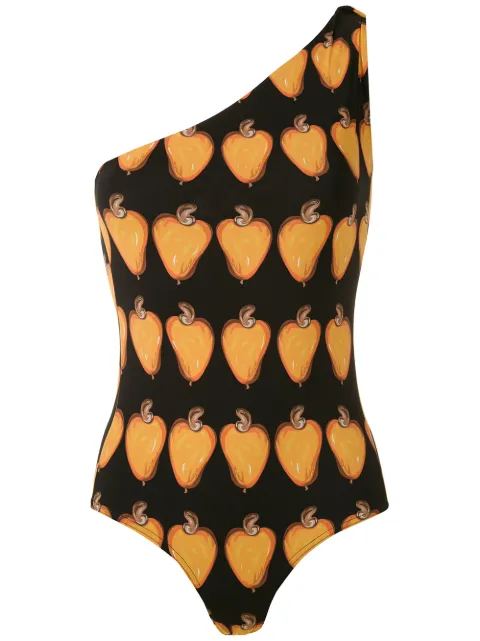 Amir Slama printed one shoulder swimsuit