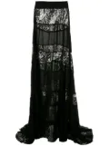 Amir Slama lace panels maxi skirt - Black
