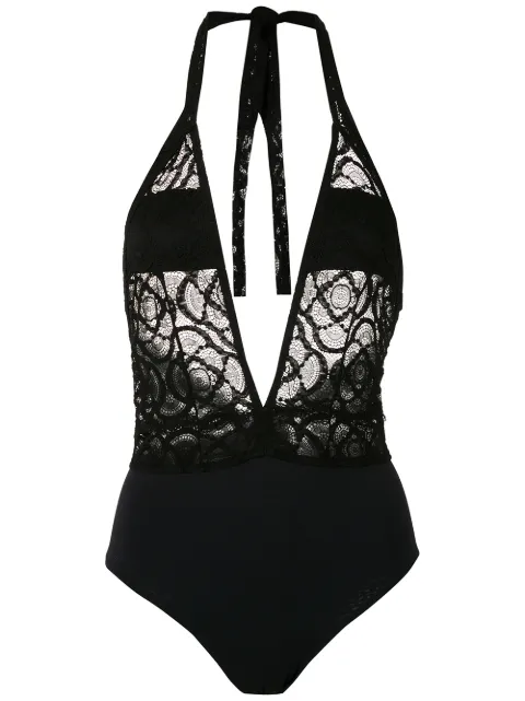 Amir Slama lace panel swimsuit