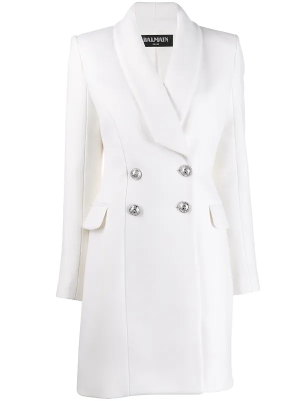 Balmain Dubbelknäppt Jacka i Lång Modell Farfetch Jackor & kavajer från Balmain Dam Farfetch