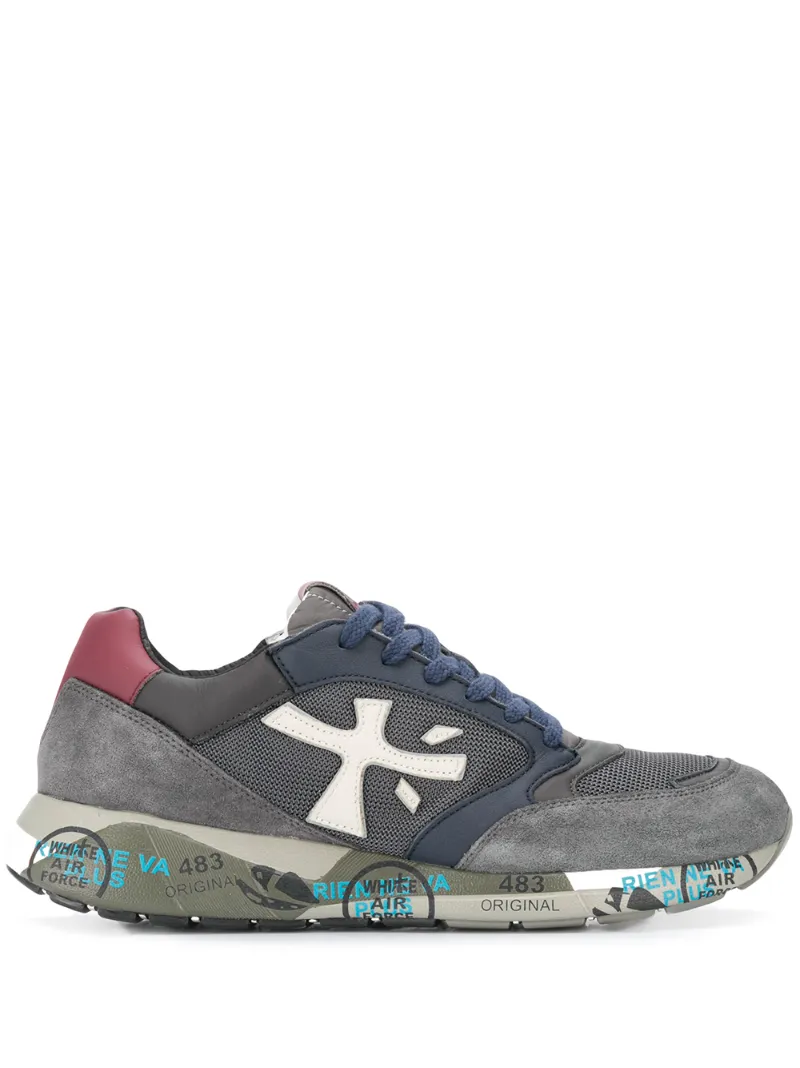 Click to view more detailed imagery on our partner's website Premiata Logo Patch Low Top Sneakers In Grey