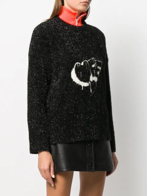off white crew neck jumper