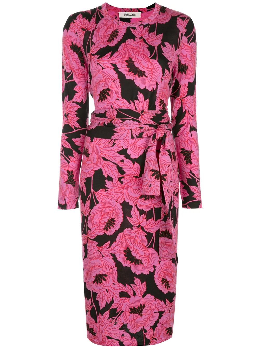 DIANE VON FURSTENBERG GABEL BELTED MIDI DRESS