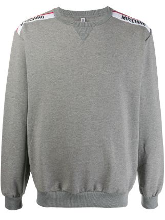 moschino tape hoodie grey