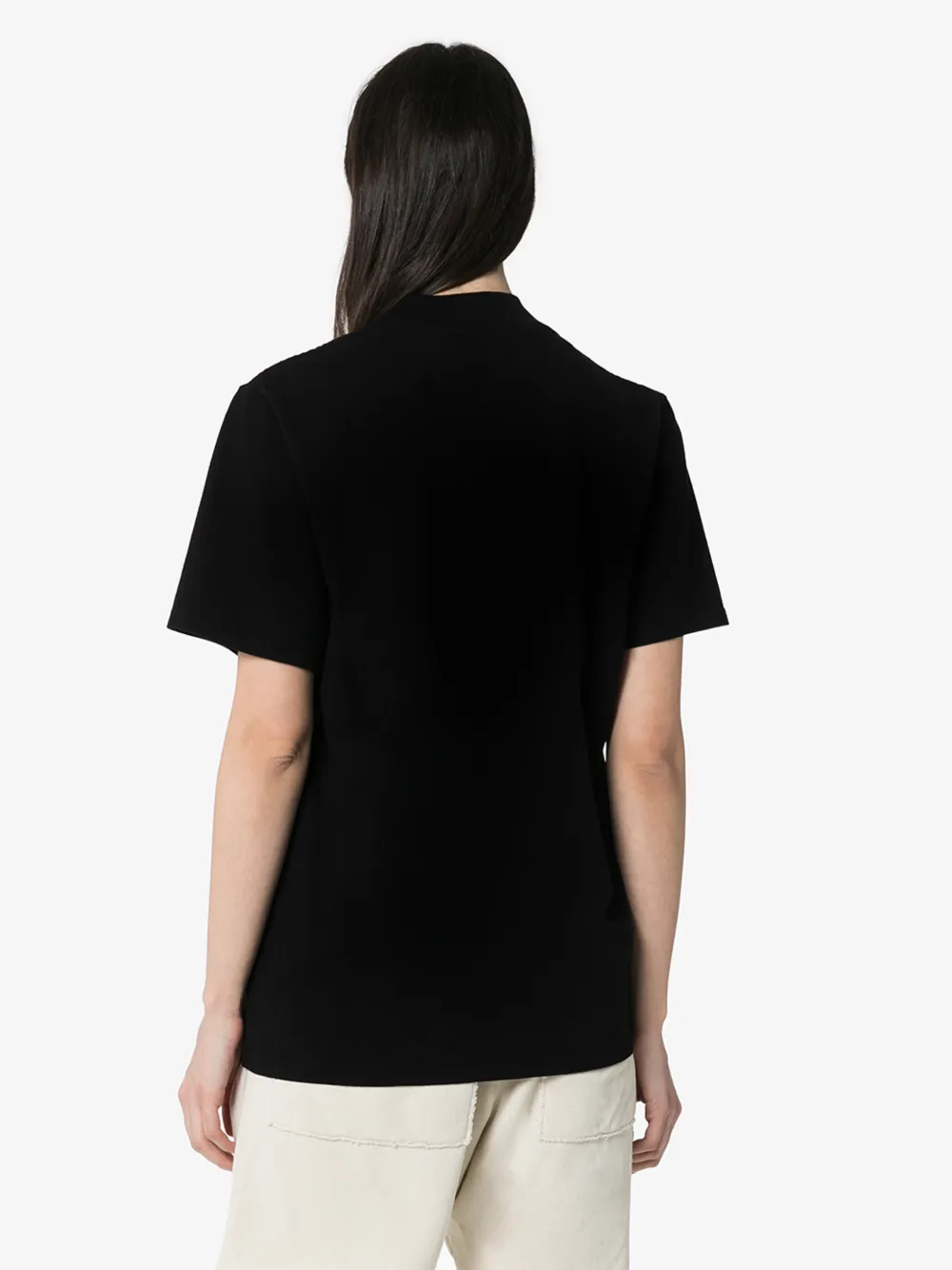 LES TIEN MOCK NECK COTTON T-SHIRT,HV200114499824