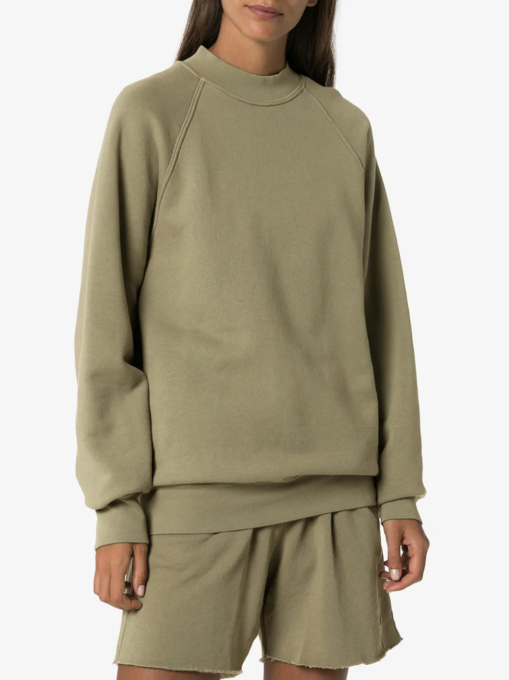 LES TIEN MOCK NECK COTTON SWEATSHIRT,CF100214499828