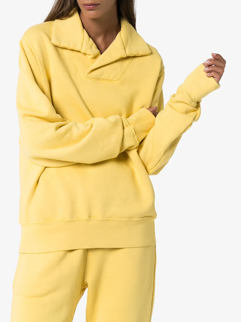LES TIEN LES TIEN COLLARED COTTON SWEATER,CF101714499851
