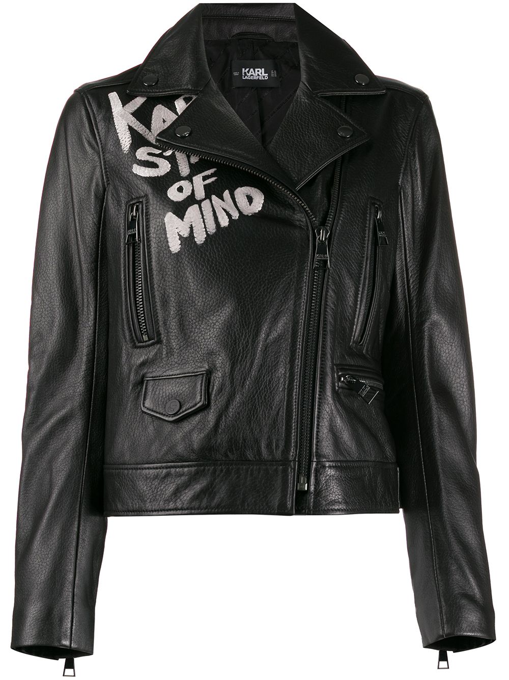 фото Karl Lagerfeld байкерская куртка с надписью
