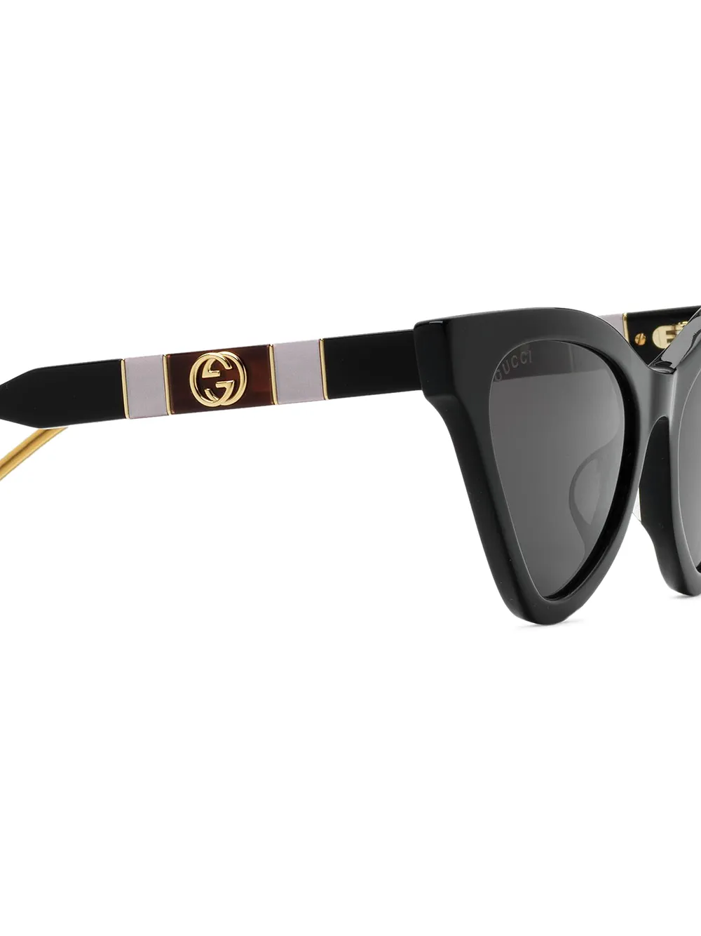 Shop Gucci Cat Eye Sunglasses In Black