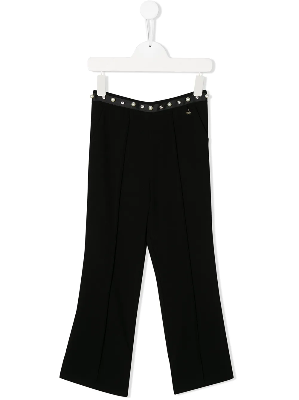 Elisabetta Franchi La Mia Bambina Broek met afwerking van parels Zwart