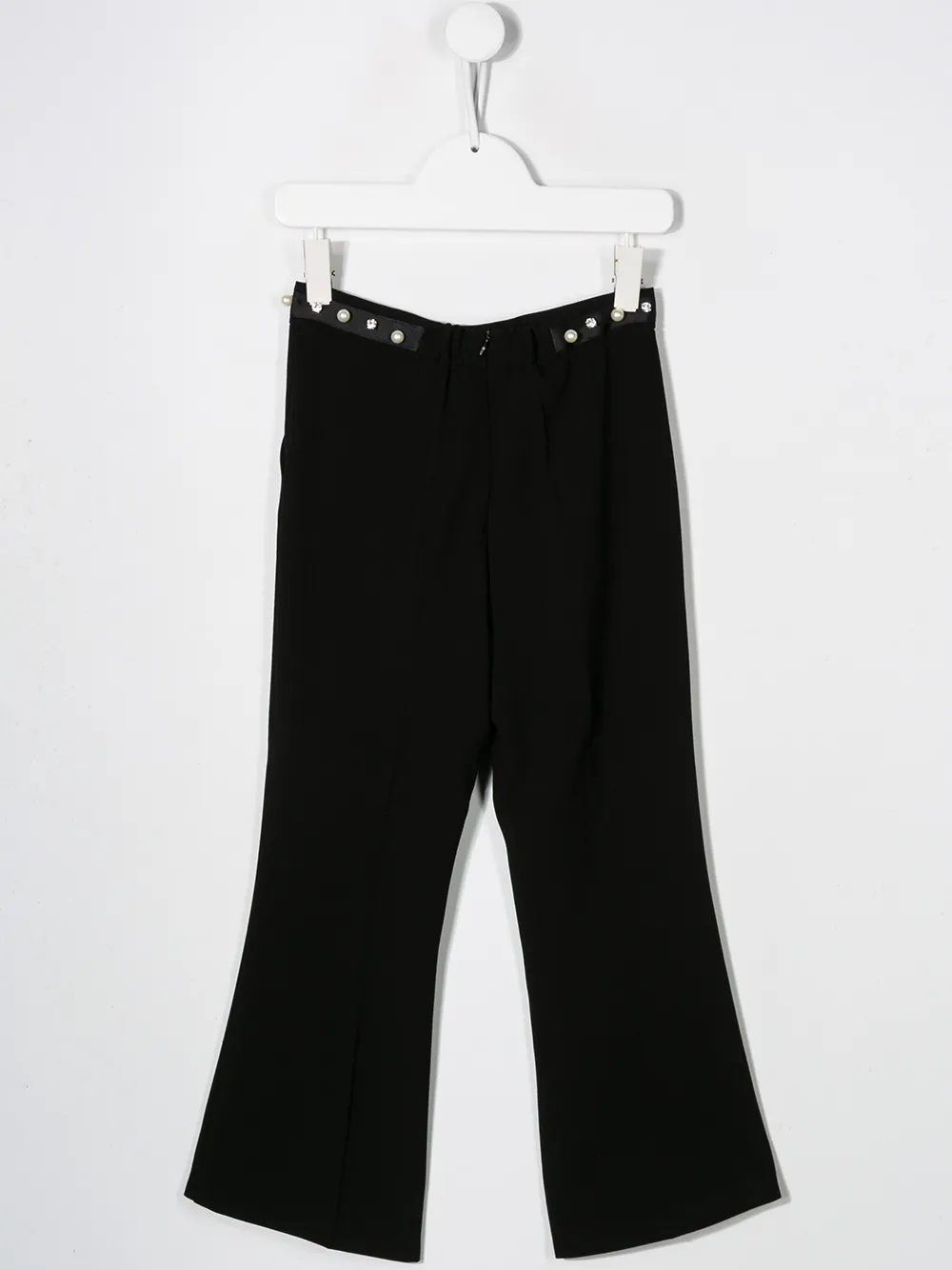 Elisabetta Franchi La Mia Bambina Broek met afwerking van parels Zwart