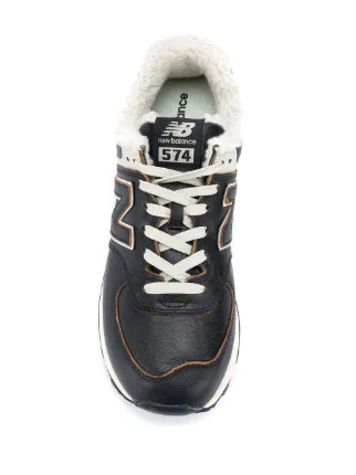 new balance 574 leather sherpa