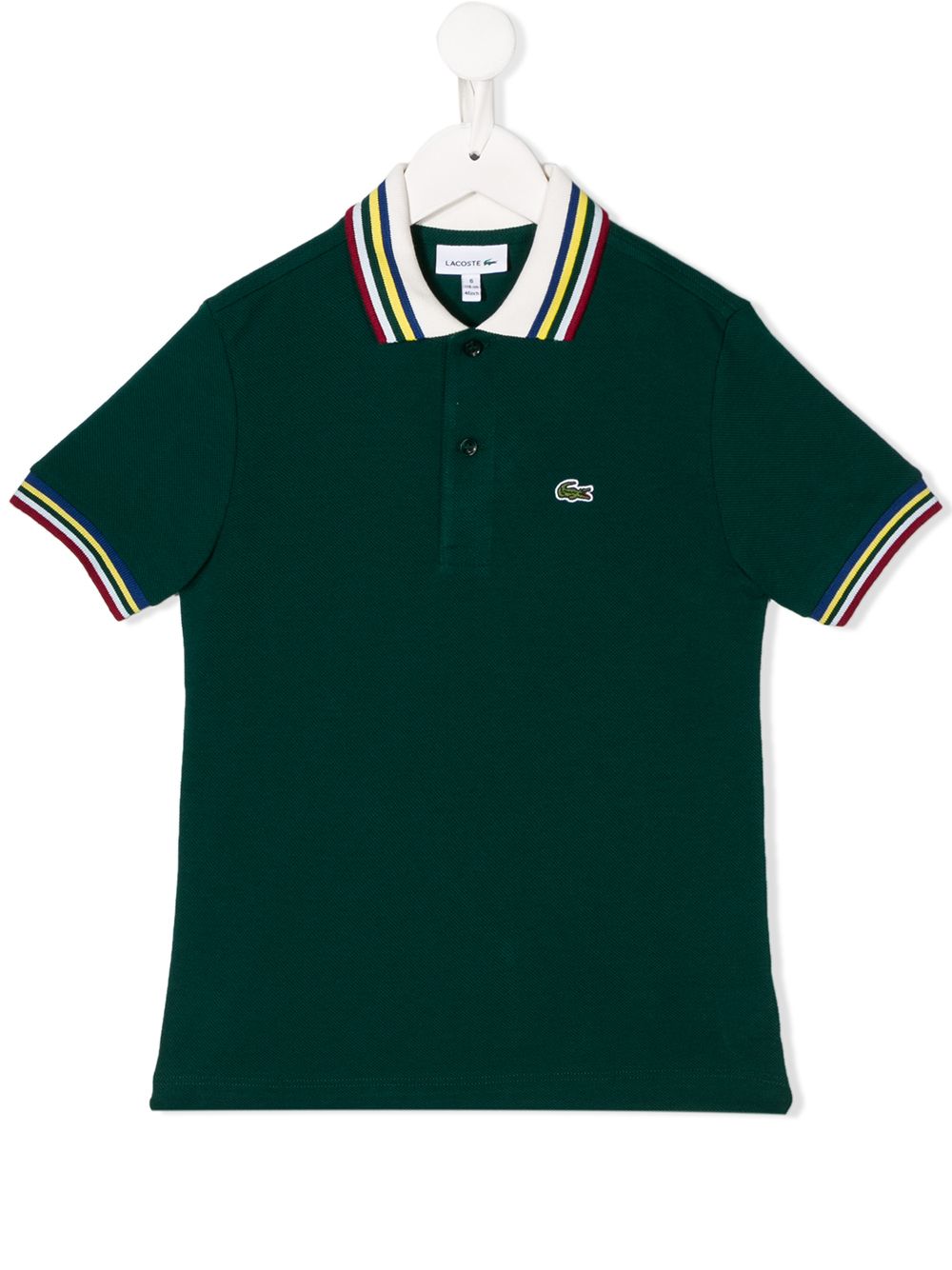 фото Lacoste Kids рубашка-поло с контрастными полосками