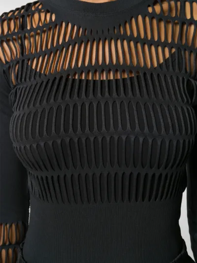 adidas by Stella McCartney Warp cut-out knitted top black | MODES