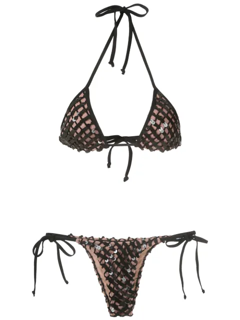 Amir Slama sequinned triangle bikini set