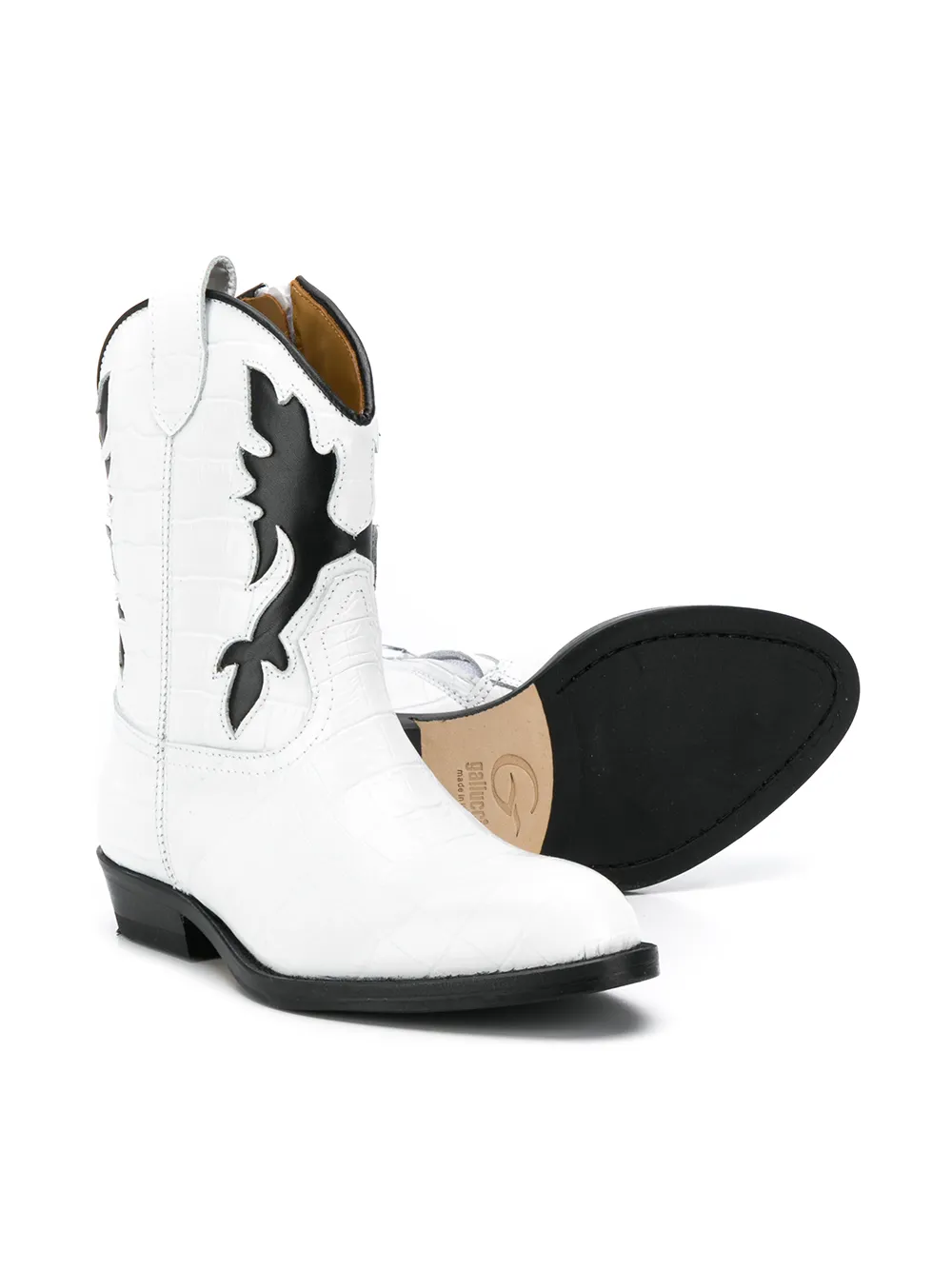  Gallucci Kids Klassische Westernstiefel   Weiß 