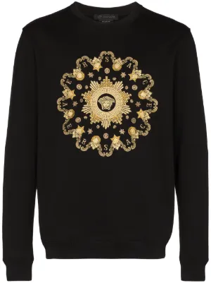 Versace felpa con stampa barocca di colore nero farfetch Versace felpa con stampa barocca di colore nero farfetch