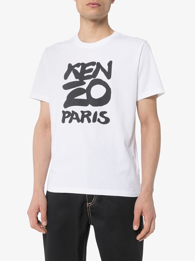 Shop Kenzo Paris Logo Print T-shirt In White