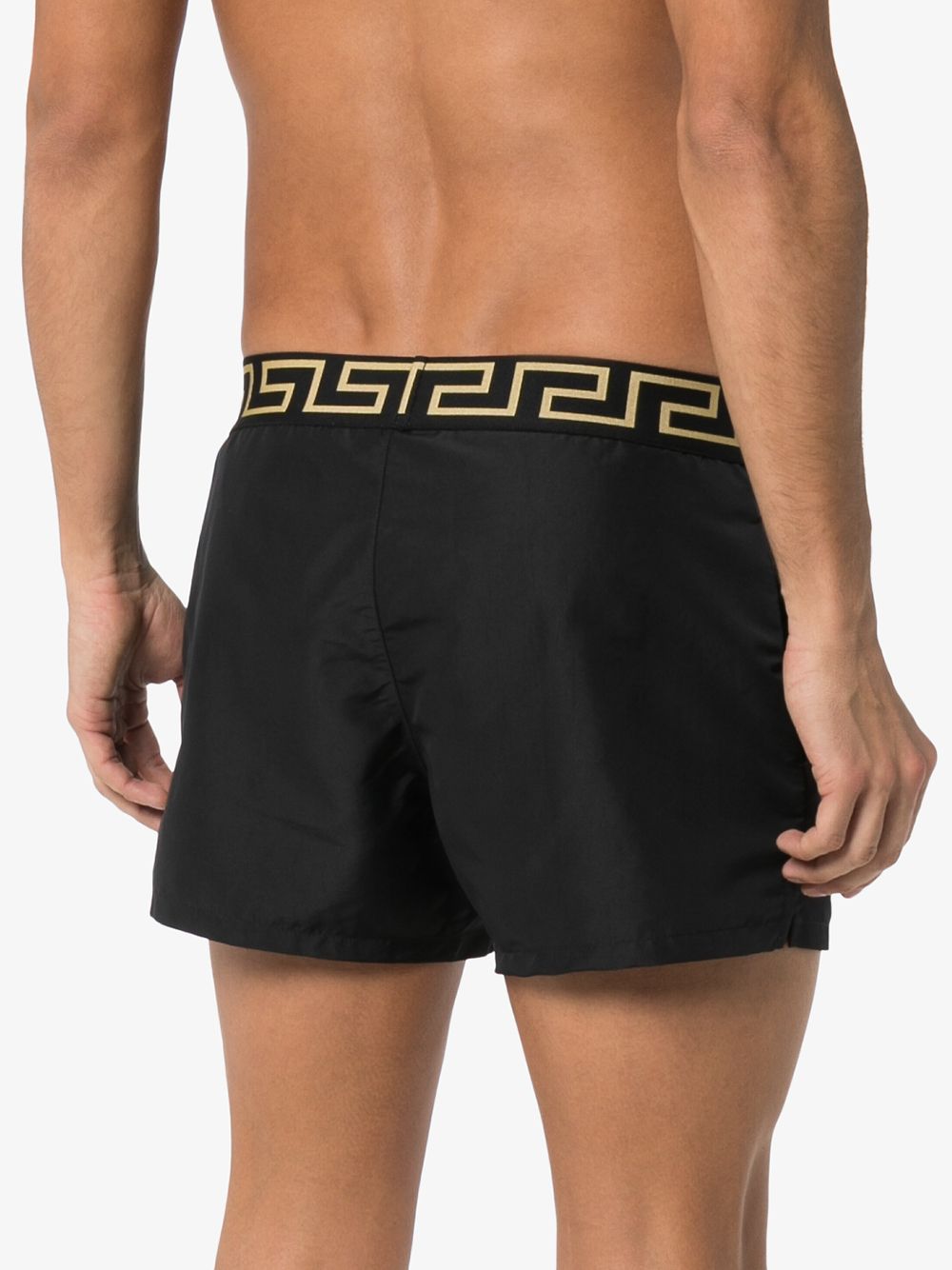 фото Versace greca-print swim shorts