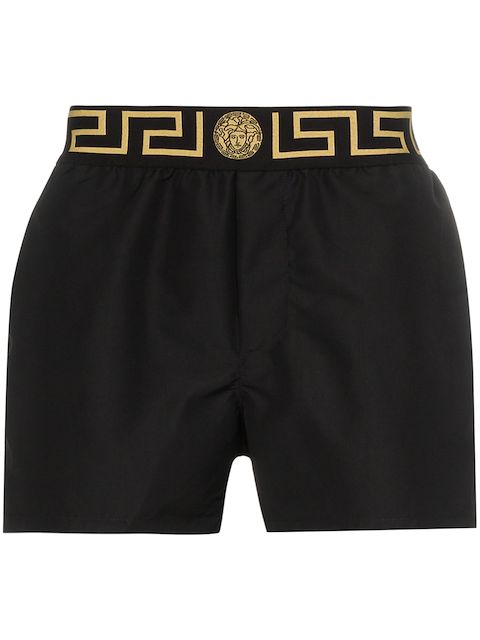 Versace Greca-print swim shorts