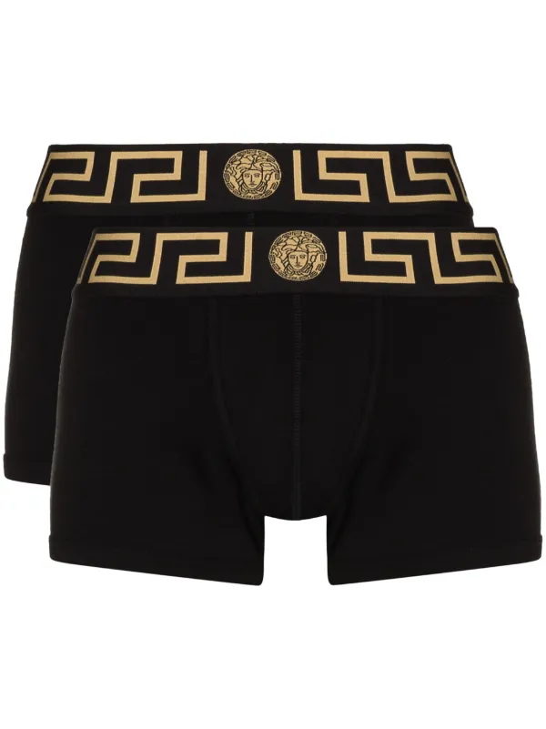 Versace Greca Border Boxer Briefs (pack Of two) - Farfetch