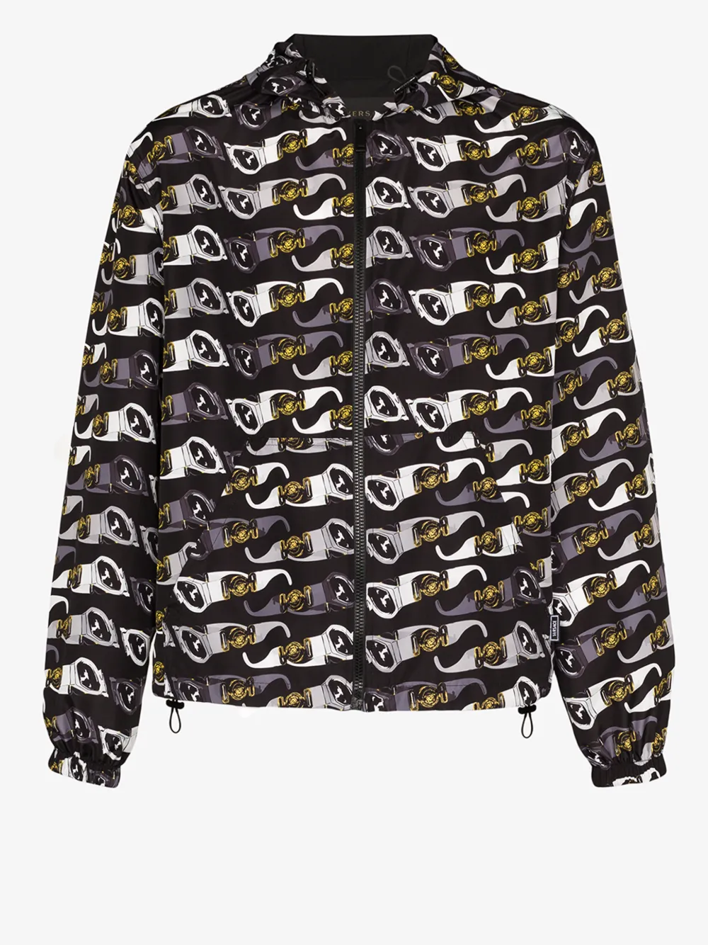 Versace Hooded Sunglasses-print Jacket In Black