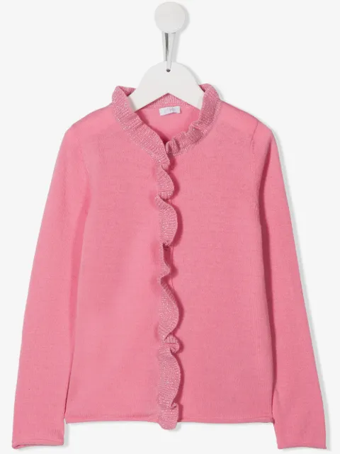 Il Gufo ruffle trimmed cardigan