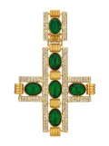 Gucci asymmetrical cross and stud earrings - Green