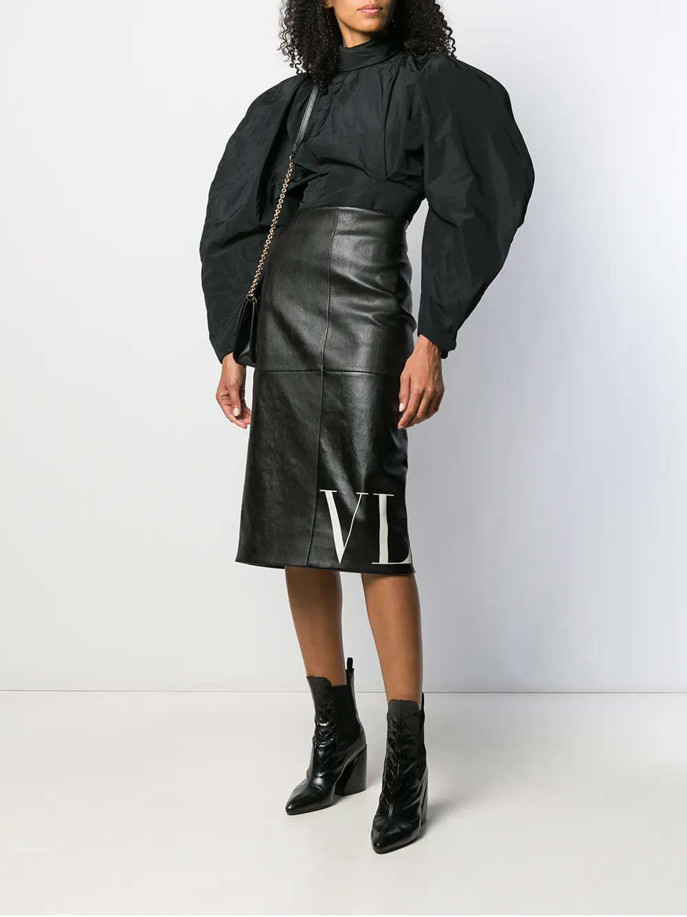 Valentino Garavani Kokerrok met print - Zwart