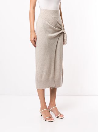 draped wrap midi skirt展示图