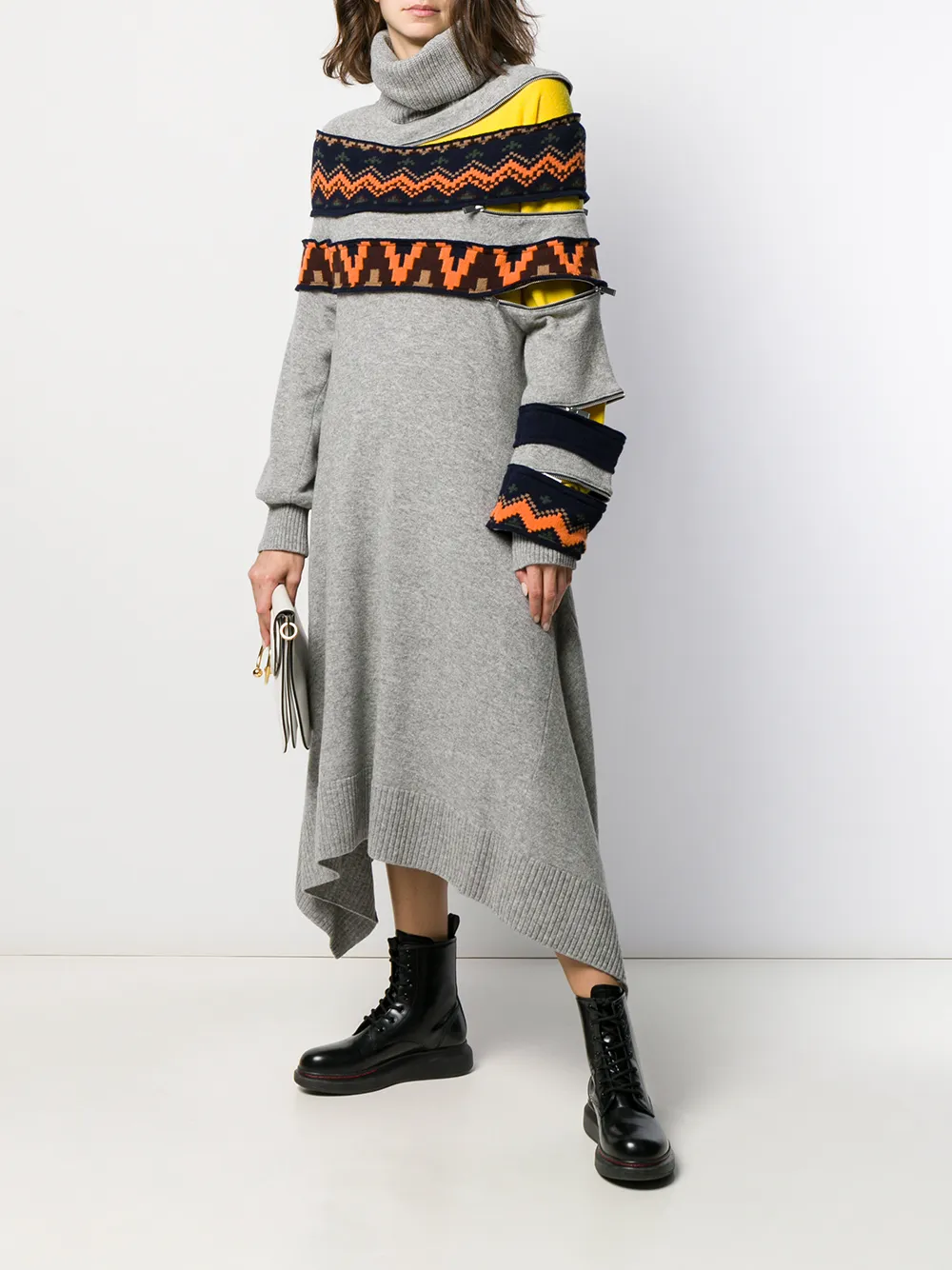 фото Sacai платье-свитер с принтом