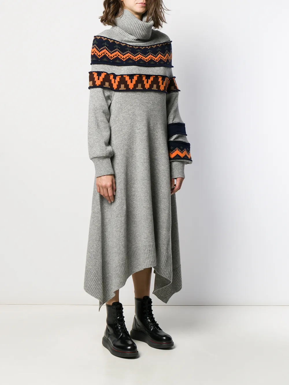 фото Sacai платье-свитер с принтом