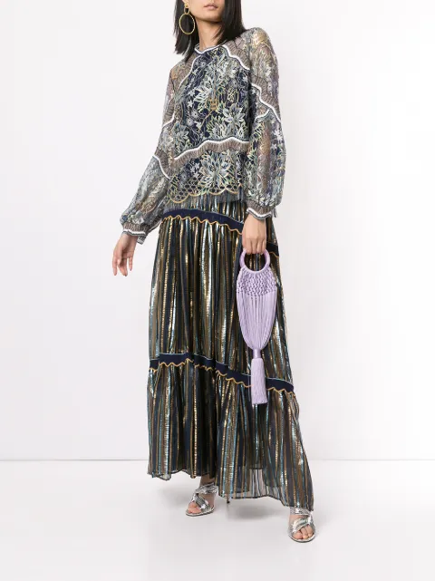 PETER PILOTTO METALLIC LAMÉ MAXI SKIRT