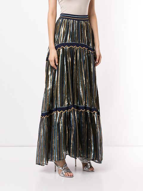 PETER PILOTTO METALLIC LAMÉ MAXI SKIRT