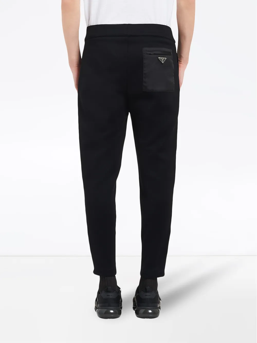 Shop Prada Technical Track Pants In Black